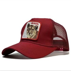 QUEEN 👑 Mesh Trucker Hat in Red